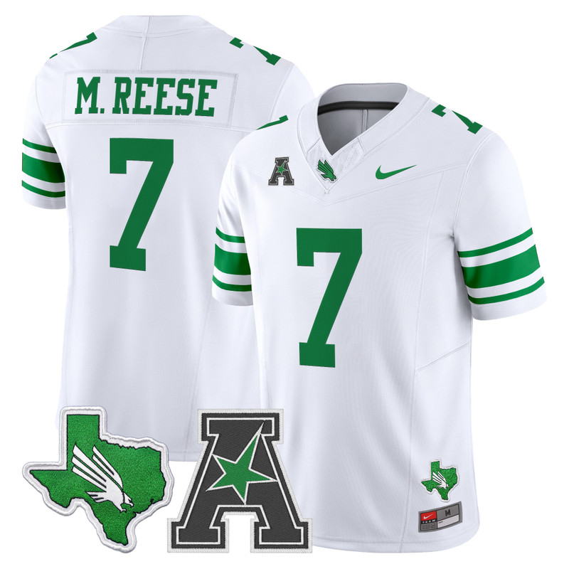 Men's North Texas Mean Green 2026 Vapor Limited Jersey - White / Max Reese