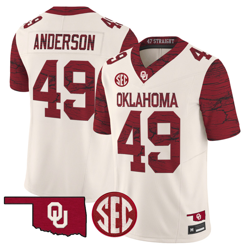 Men's Oklahoma Sooners Rough Rider Vapor Limited Jersey - Cream / Ben Anderson