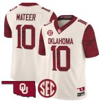 Men's Oklahoma Sooners Rough Rider Vapor Limited Jersey - Cream / John Mateer