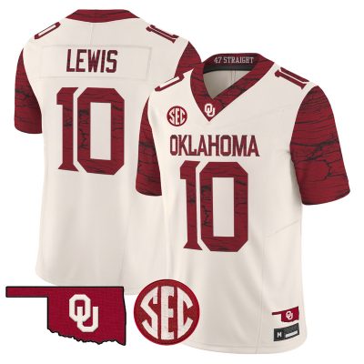 Men's Oklahoma Sooners Rough Rider Vapor Limited Jersey - Cream / Kip Lewis