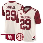 Men's Oklahoma Sooners Rough Rider Vapor Limited Jersey - Cream / Tate Sandell