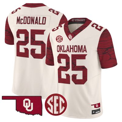 Men's Oklahoma Sooners Rough Rider Vapor Limited Jersey - Cream / Tommy McDonald