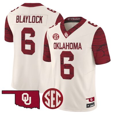 Men's Oklahoma Sooners Rough Rider Vapor Limited Jersey - Cream / Tory Blaylock