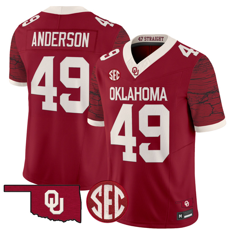 Men's Oklahoma Sooners Rough Rider Vapor Limited Jersey - Crimson / Ben Anderson