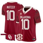 Men's Oklahoma Sooners Rough Rider Vapor Limited Jersey - Crimson / John Mateer