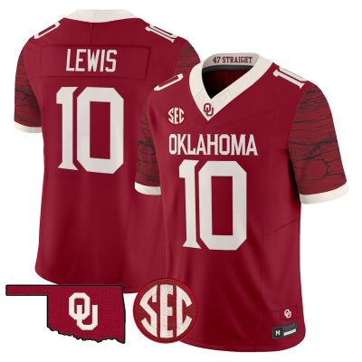 Men's Oklahoma Sooners Rough Rider Vapor Limited Jersey - Crimson / Kip Lewis