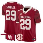 Men's Oklahoma Sooners Rough Rider Vapor Limited Jersey - Crimson / Tate Sandell