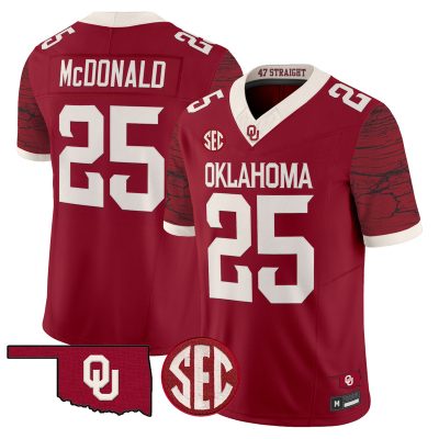 Men's Oklahoma Sooners Rough Rider Vapor Limited Jersey - Crimson / Tommy McDonald