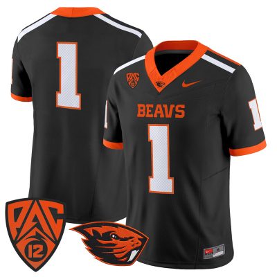 Men's Oregon State Beavers 2026 Vapor Limited Jersey - Black / #1 Team