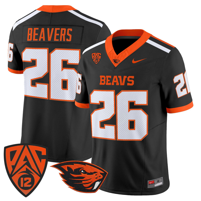 Men's Oregon State Beavers 2026 Vapor Limited Jersey - Black / #26 Beavers