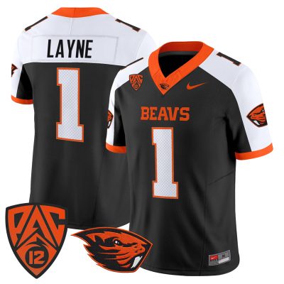 Men's Oregon State Beavers 2026 Vapor Limited Jersey - Black Alternate / Dylan Layne