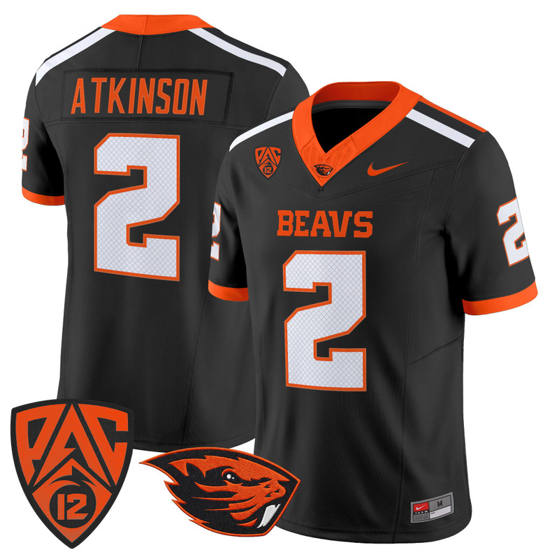 Men's Oregon State Beavers 2026 Vapor Limited Jersey - Black / Braden Atkinson