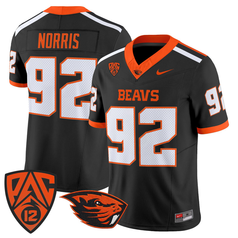 Men's Oregon State Beavers 2026 Vapor Limited Jersey - Black / Nick Norris