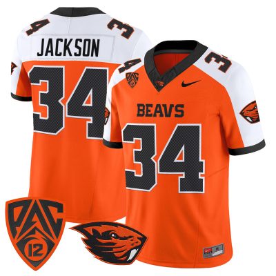Men's Oregon State Beavers 2026 Vapor Limited Jersey - Orange Alternate / Steven Jackson