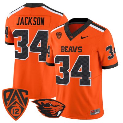 Men's Oregon State Beavers 2026 Vapor Limited Jersey - Orange / Steven Jackson