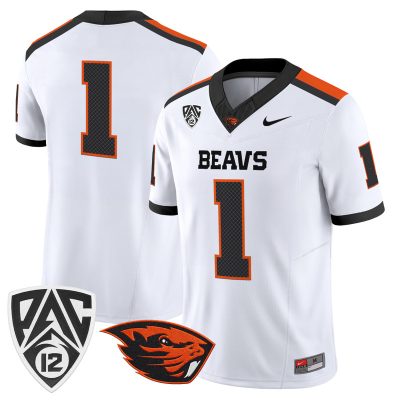 Men's Oregon State Beavers 2026 Vapor Limited Jersey - White / #1 Team