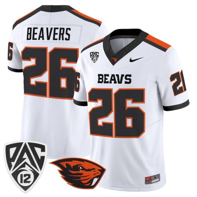 Men's Oregon State Beavers 2026 Vapor Limited Jersey - White / #26 Beavers