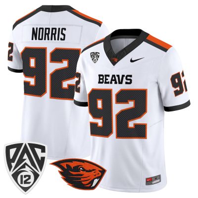 Men's Oregon State Beavers 2026 Vapor Limited Jersey - White / Nick Norris