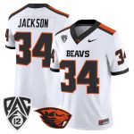 Men's Oregon State Beavers 2026 Vapor Limited Jersey - White / Steven Jackson