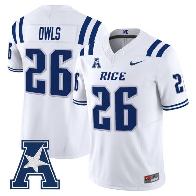 Men's Rice Owls 2026 Vapor Limited Jersey - White / #26 Rice Owls