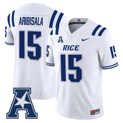Men's Rice Owls 2026 Vapor Limited Jersey - White / Matthew Aribisala