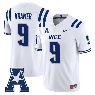 Men's Rice Owls 2026 Vapor Limited Jersey - White / Tommy Kramer