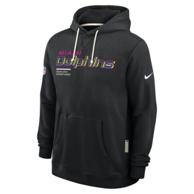 Miami Dolphins 2025 NFL Crucial Catch Sideline Standard Issue Dri-FIT Hoodie - Black - Image 5