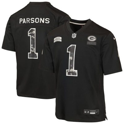 Micah Parsons Green Bay Packers Youth 2026 Salute to Service Game Jersey  - Black