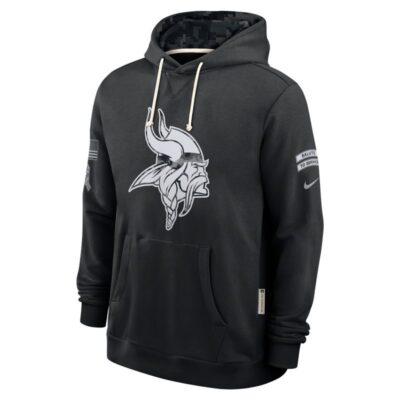 Minnesota Vikings 2026 Salute to Service Sideline Dri-FIT Pullover Hoodie - Black - Image 3