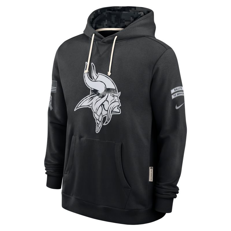 Minnesota Vikings 2026 Salute to Service Sideline Dri-FIT Pullover Hoodie - Black - Image 3
