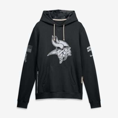 Minnesota Vikings 2026 Salute to Service Sideline Dri-FIT Pullover Hoodie - Black