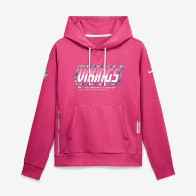 Minnesota Vikings Women's 2026 NFL Crucial Catch Sideline Standard Issue Dri-FIT Pullover Hoodie - Pink