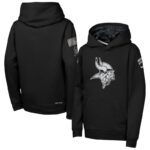 Minnesota Vikings Youth 2026 Salute to Service Club Fleece Pullover Hoodie - Black
