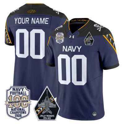Navy Midshipmen 'Jolly Rogers Edition' Vapor Limited Custom Jersey - 100th Anniversary Patch - Navy