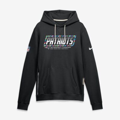New England Patriots 2026 NFL Crucial Catch Sideline Standard Issue Dri-FIT Pullover Hoodie - Black