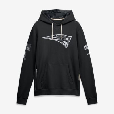 New England Patriots 2026 Salute to Service Sideline Dri-FIT Pullover Hoodie - Black