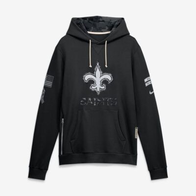 New Orleans Saints 2026 Salute to Service Sideline Dri-FIT Pullover Hoodie - Black