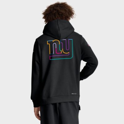Alternative view of New York Giants 2025 NFL Crucial Catch Sideline Standard Issue Dri-FIT Hoodie - Black