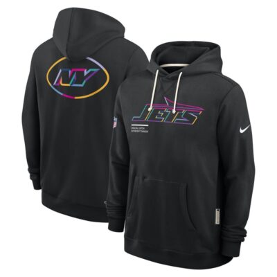 New York Jets 2025 NFL Crucial Catch Sideline Standard Issue Dri-FIT Hoodie - Black - Image 4
