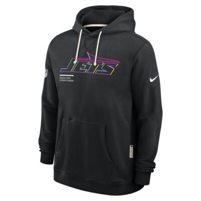 New York Jets 2025 NFL Crucial Catch Sideline Standard Issue Dri-FIT Hoodie - Black - Image 5