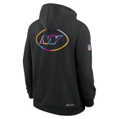 New York Jets 2025 NFL Crucial Catch Sideline Standard Issue Dri-FIT Hoodie - Black - Image 6
