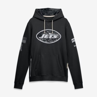 New York Jets 2026 Salute to Service Sideline Dri-FIT Pullover Hoodie - Black