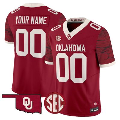 Oklahoma Sooners Rough Rider Vapor Limited Custom Jersey - Crimson