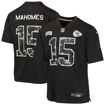 Patrick Mahomes Kansas City Chiefs Youth 2026 Salute to Service Game Jersey  - Black