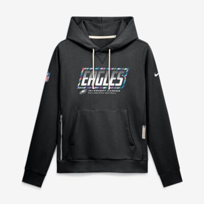 Philadelphia Eagles Women's 2026 NFL Crucial Catch Sideline Standard Issue Dri-FIT Pullover Hoodie - Black