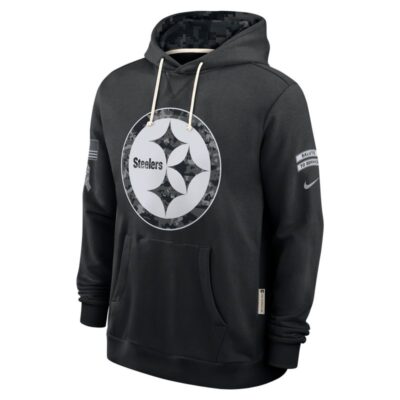 Pittsburgh Steelers 2026 Salute to Service Sideline Dri-FIT Pullover Hoodie - Black - Image 3