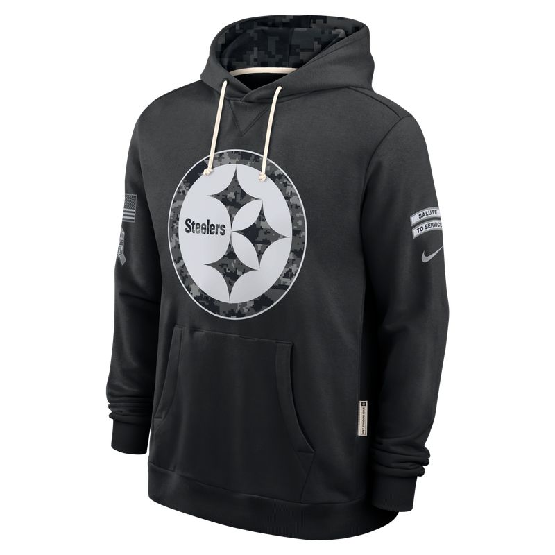 Pittsburgh Steelers 2026 Salute to Service Sideline Dri-FIT Pullover Hoodie - Black - Image 3