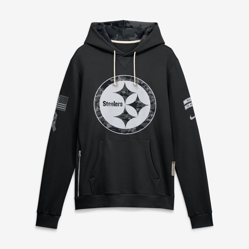 Pittsburgh Steelers 2026 Salute to Service Sideline Dri-FIT Pullover Hoodie - Black