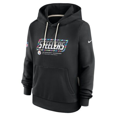 Pittsburgh Steelers Women's 2026 NFL Crucial Catch Sideline Standard Issue Dri-FIT Pullover Hoodie - Black - Image 3