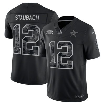 Roger Staubach Dallas Cowboys 2026 Salute to Service Retired Player Stitched Limited Jersey - Black